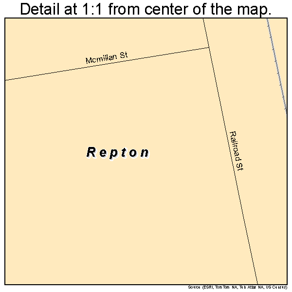 Repton, Alabama road map detail