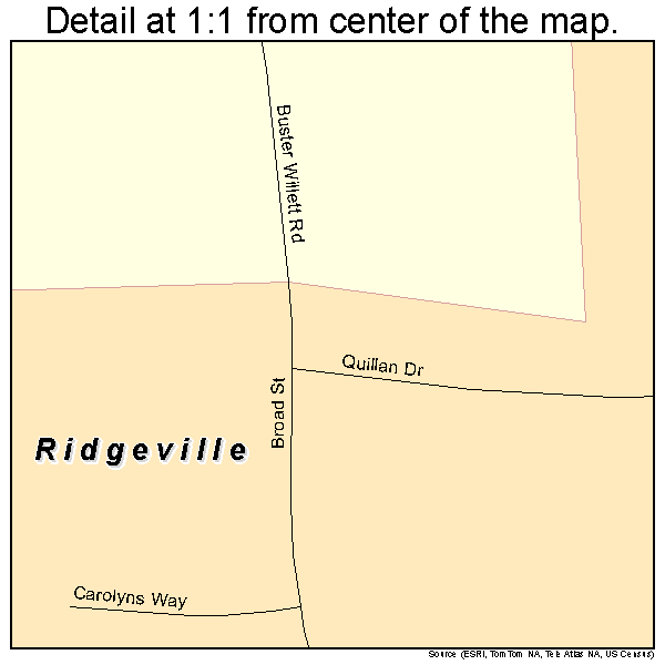 Ridgeville, Alabama road map detail