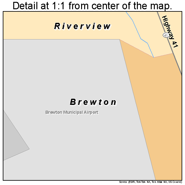 Riverview, Alabama road map detail
