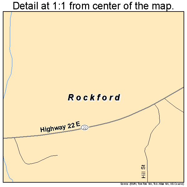 Rockford, Alabama road map detail