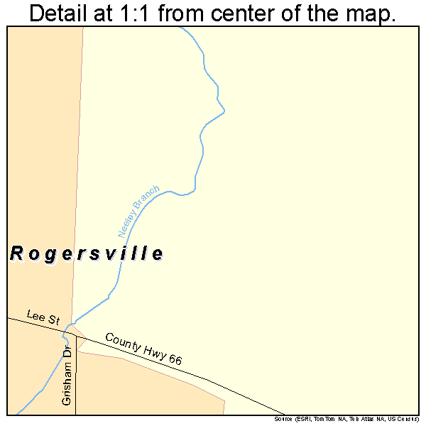 Rogersville, Alabama road map detail