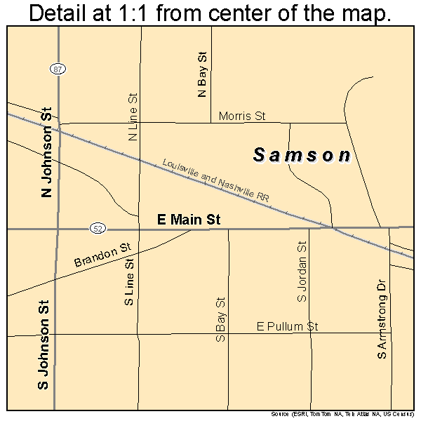Samson, Alabama road map detail