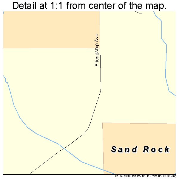 Sand Rock, Alabama road map detail