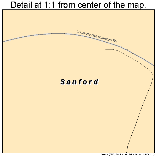 Sanford, Alabama road map detail