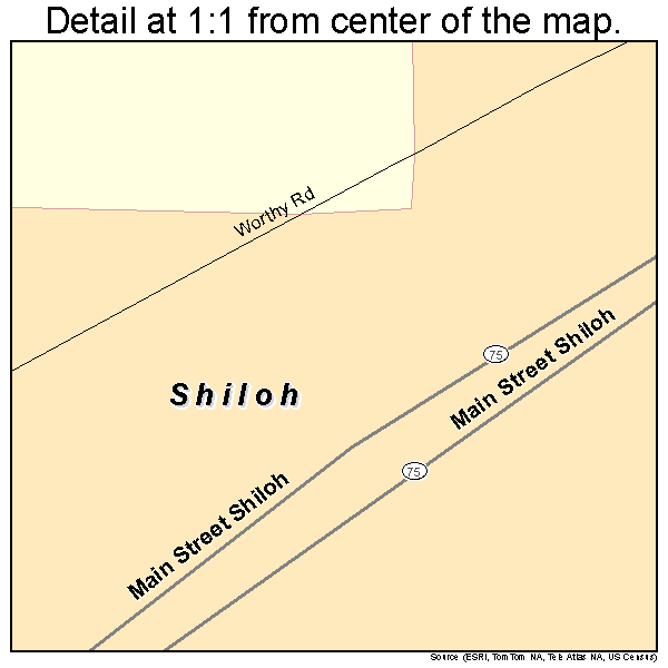 Shiloh, Alabama road map detail