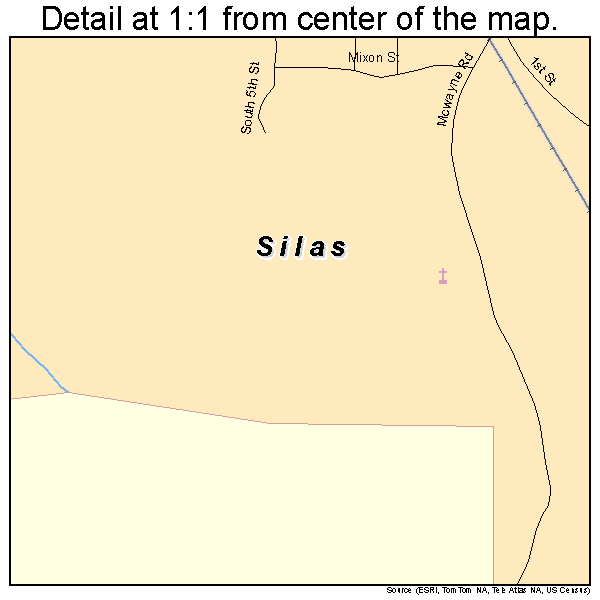 Silas, Alabama road map detail