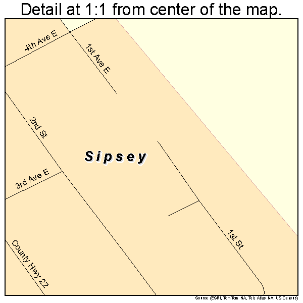 Sipsey, Alabama road map detail