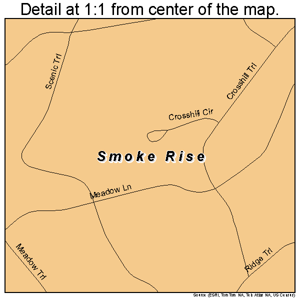 Smoke Rise, Alabama road map detail