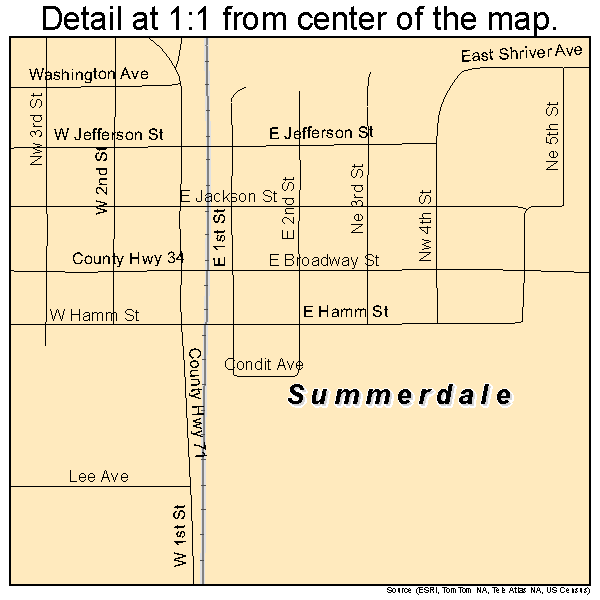 Summerdale, Alabama road map detail