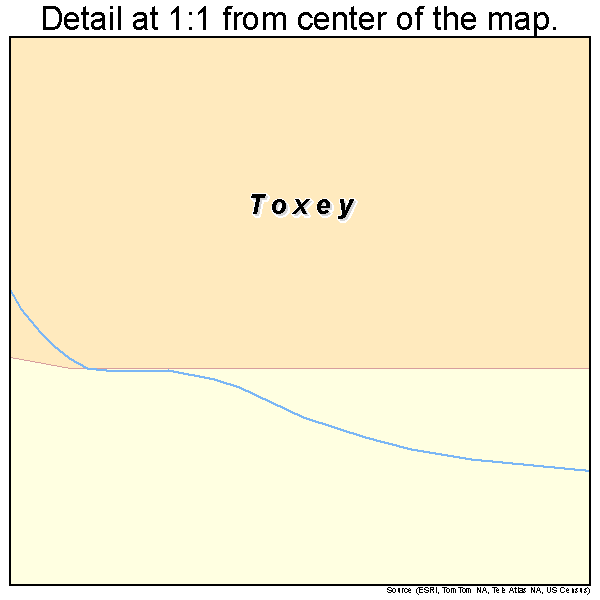 Toxey, Alabama road map detail