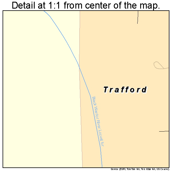 Trafford, Alabama road map detail