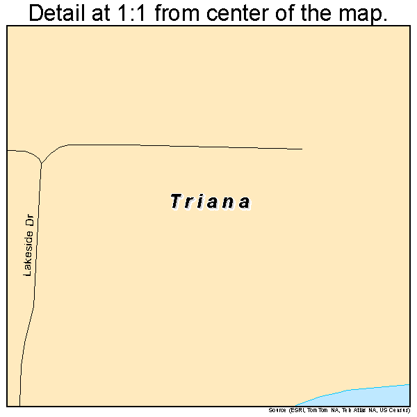 Triana, Alabama road map detail