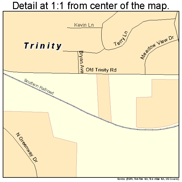 Trinity, Alabama road map detail