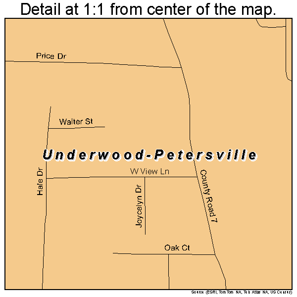 Underwood-Petersville, Alabama road map detail