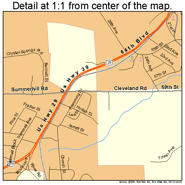 Valley, Alabama road map detail