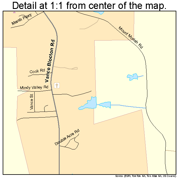 Vance, Alabama road map detail