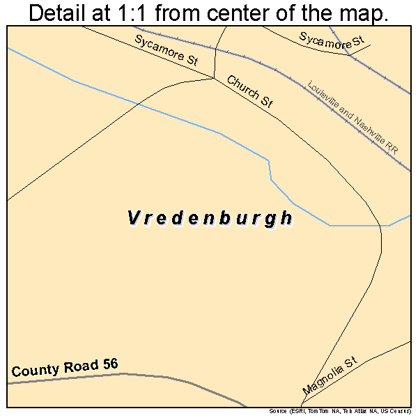 Vredenburgh, Alabama road map detail