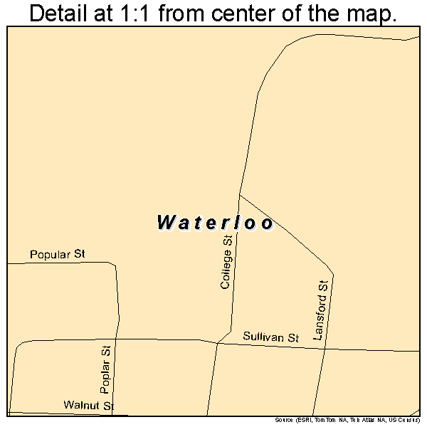 Waterloo, Alabama road map detail