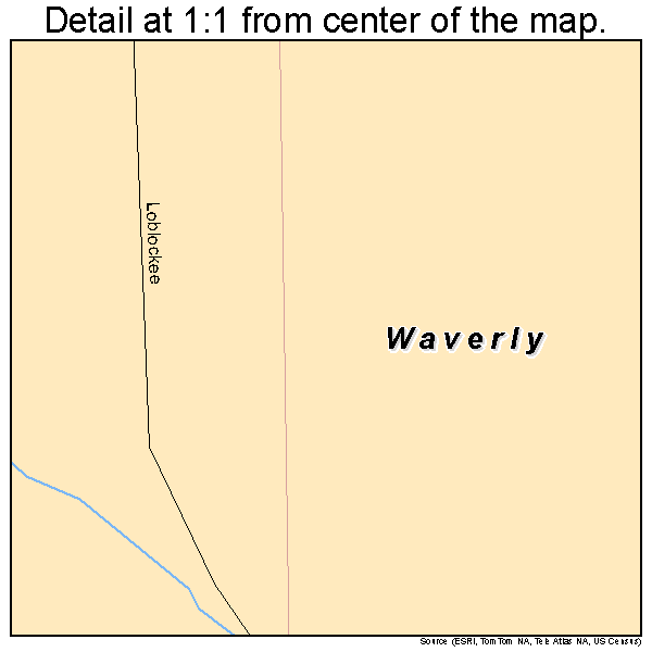 Waverly, Alabama road map detail