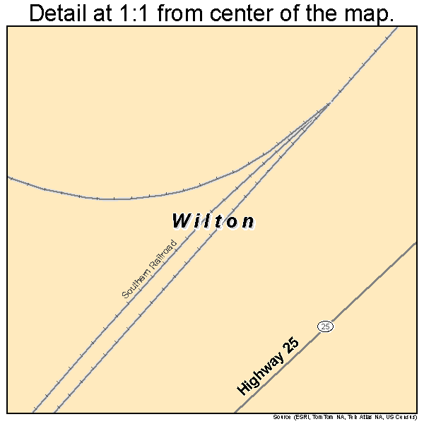 Wilton, Alabama road map detail