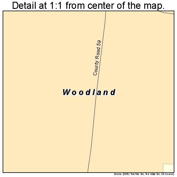Woodland, Alabama road map detail