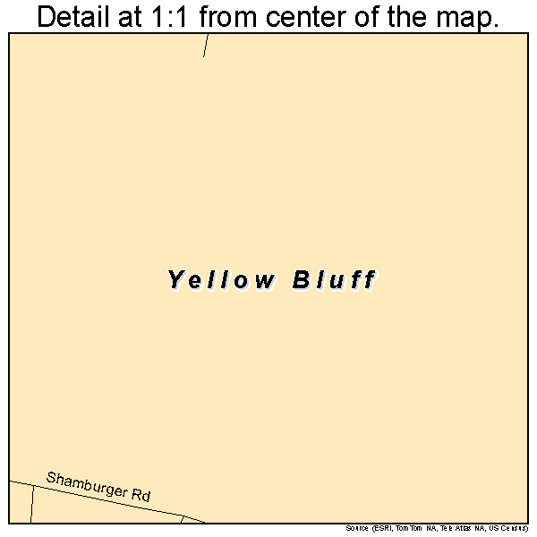 Yellow Bluff, Alabama road map detail