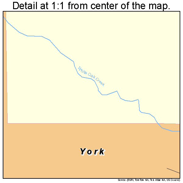 York, Alabama road map detail