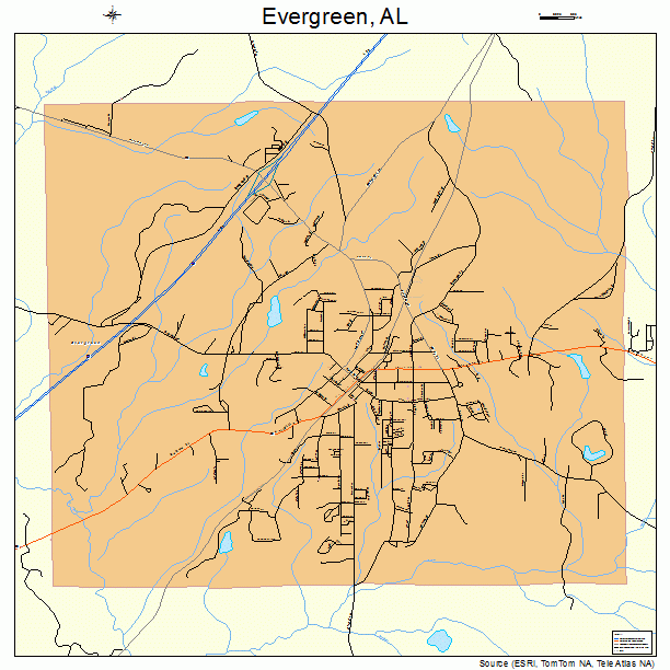 Evergreen, AL street map