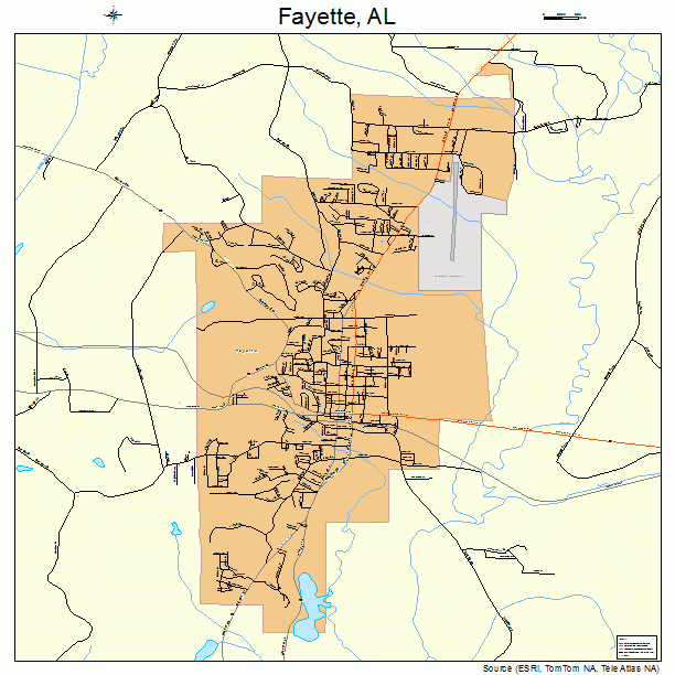 Fayette, AL street map