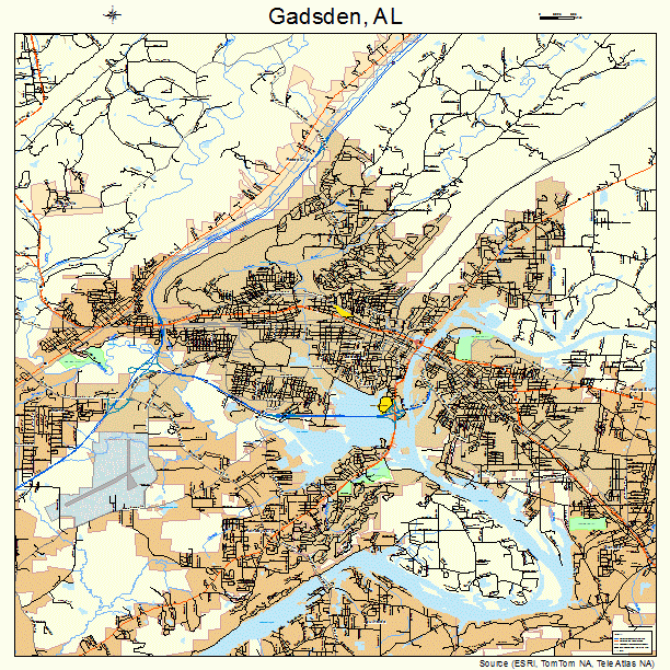Gadsden, AL street map