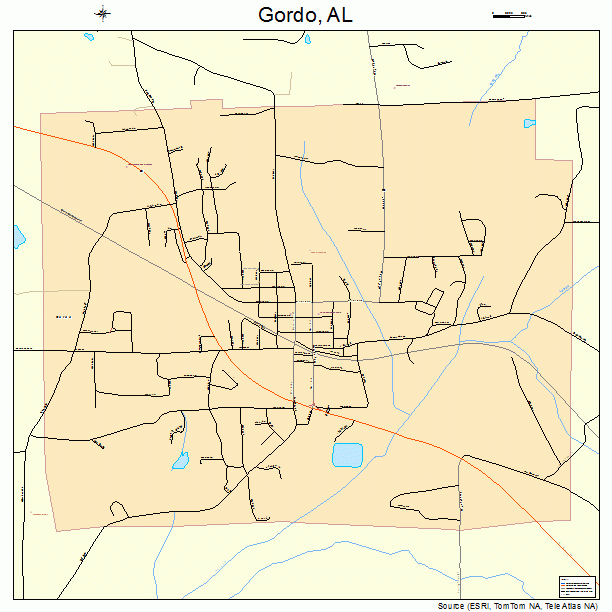 Gordo, AL street map