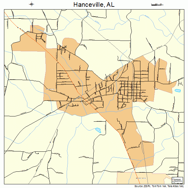 Hanceville Alabama Street Map 0132968