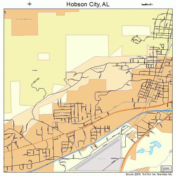 Hobson City, AL street map