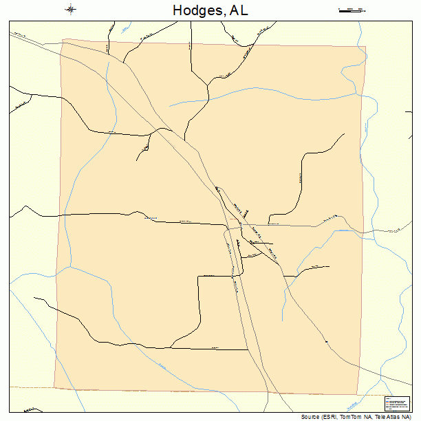 Hodges, AL street map