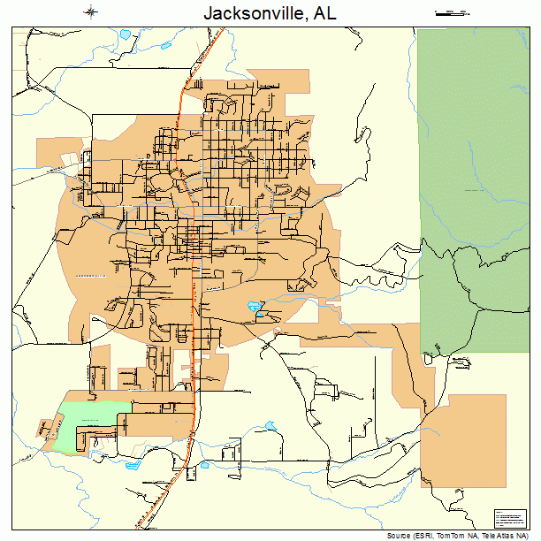 Jacksonville, AL street map