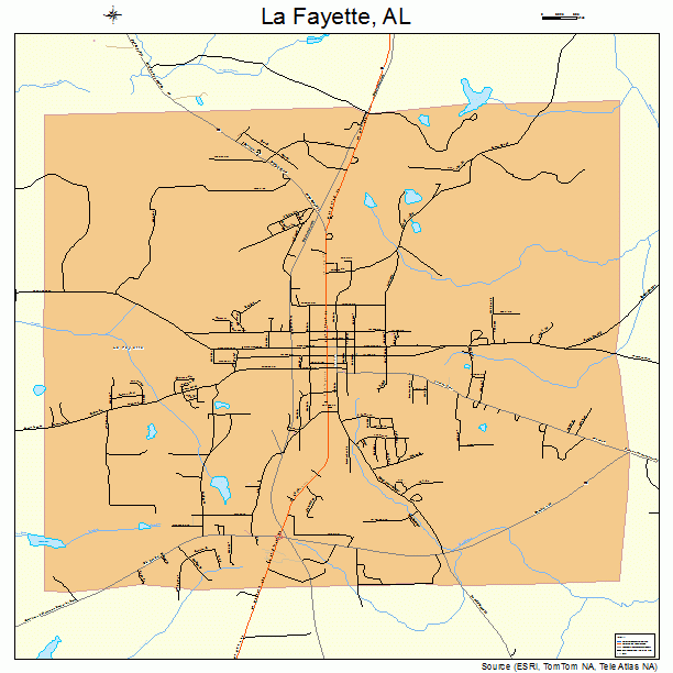 La Fayette, AL street map