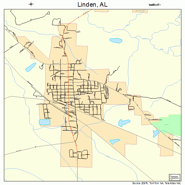Linden, AL street map