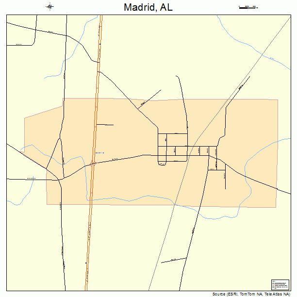 Madrid, AL street map