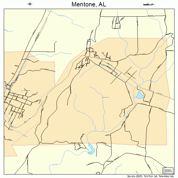 Mentone, AL street map