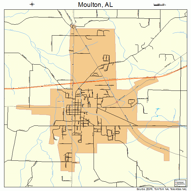Moulton, AL street map