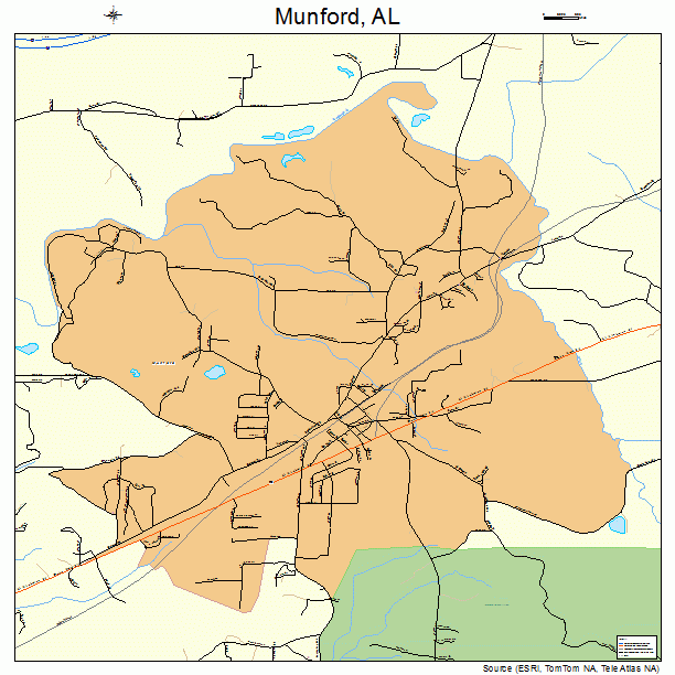 Munford, AL street map