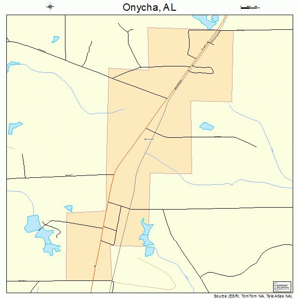 Onycha, AL street map