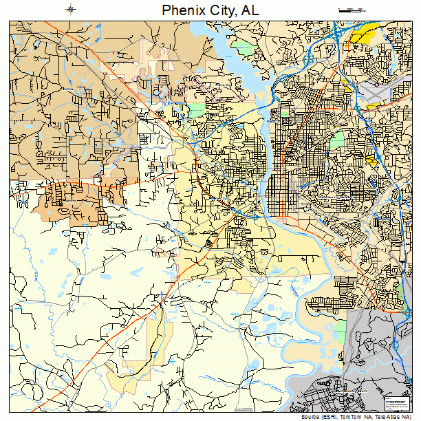 Phenix City, AL street map