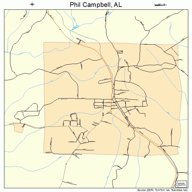 Phil Campbell, AL street map
