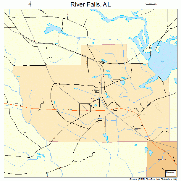 River Falls, AL street map