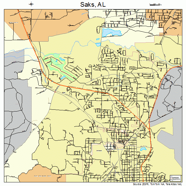 Saks, AL street map