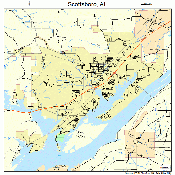 Scottsboro, AL street map