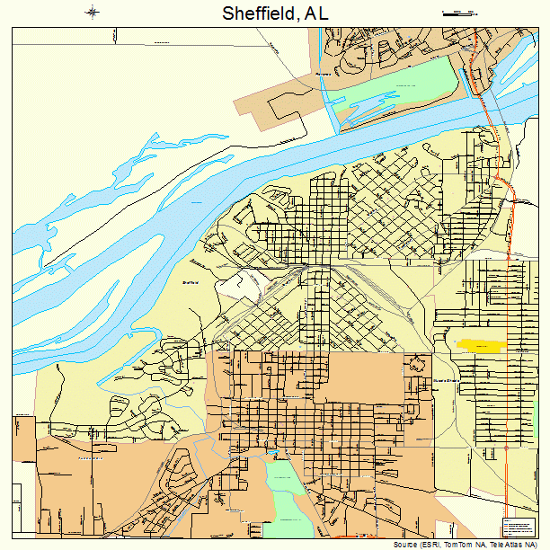 Sheffield, AL street map