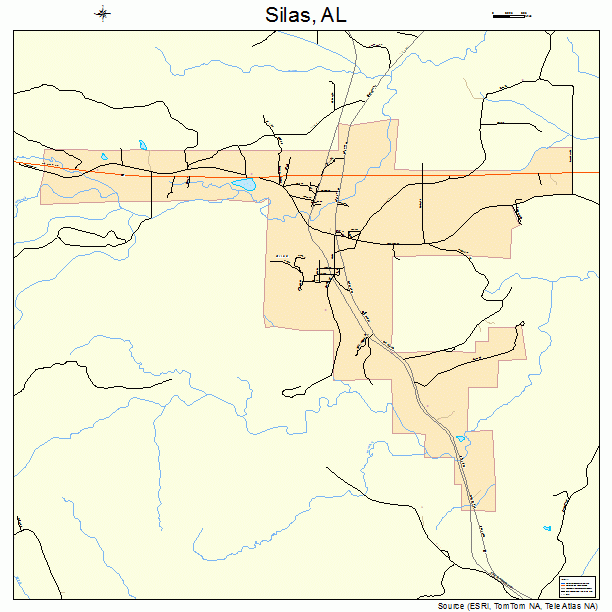 Silas, AL street map