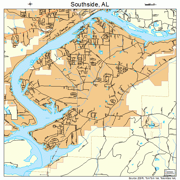 Southside Alabama Street Map 0171832